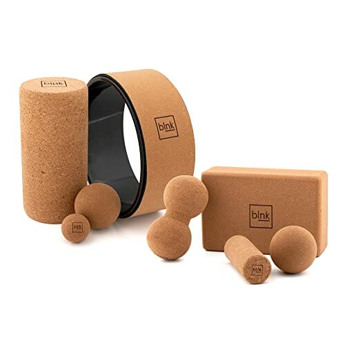 "Blnk Wałek do masażu powięzi z korkiem - Wałek fitness do pleców, karku, ud, kolan, 15 x ⌀5 cm" - obrazek 2