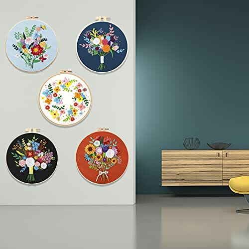 Zestaw startowy do haftowania dla początkujących - 5 sztuk, instrukcja, ramki, nić, narzędzia, dekoracja "zrób to sam" - obrazek 5