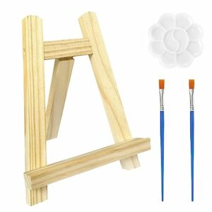 1 mini stojak na obraz olejny, 2 pędzle do malowania olejnego, 1 palet