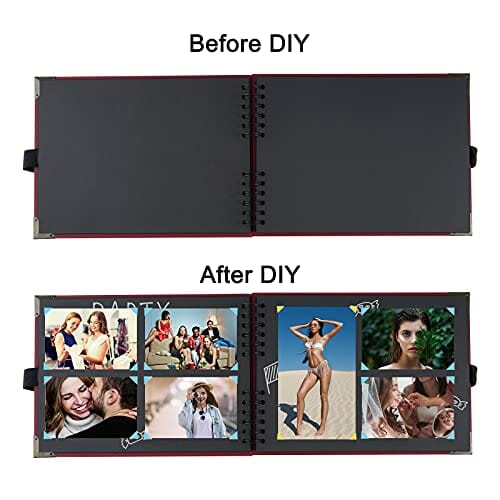 Album fotograficzny DIY dla par - kreatywny, ręcznie wklejony, A4, czarny - obrazek 4