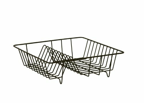 Axentia Ociekacz do naczyń - kratka ociekowa z drutu - stojak na naczynia czarny - kosz na naczynia 35 x 9,5 x 34 cm - ociekacz na talerze i sztućce - pomocnik kuchenny