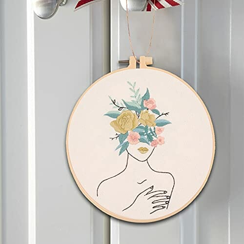 Gukasxi - Zestaw do haftowania dla początkujących z kwiatowym wzorem - obrazek 2