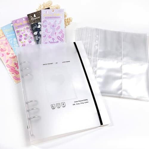 Album na zdjęcia A5 z uchwytem Kpop | Segregator z 25 arkuszami i 4 przegródkami | Zamarznięty album z 5 naklejkami - obrazek 4