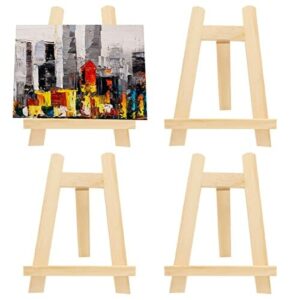 Tianher mini sztaluga stołowa - 4 sztuki, małe sztalugi do kalendarza, drewniana sztaluga stołowa na urodziny, chrzest, wesela, komunię, dekoracja wielkanocna