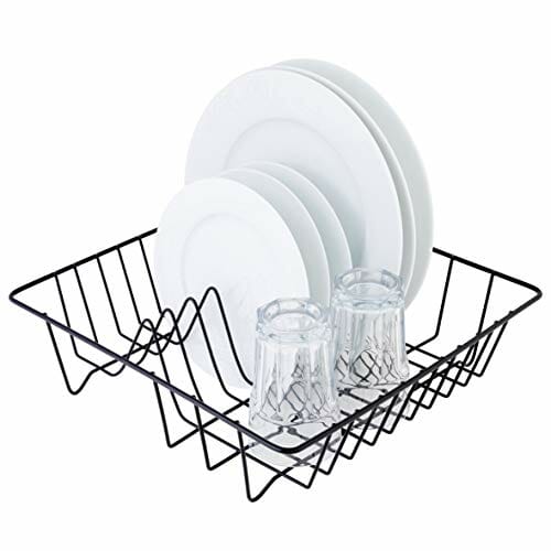 Axentia Ociekacz do naczyń - kratka ociekowa z drutu - stojak na naczynia czarny - kosz na naczynia 35 x 9,5 x 34 cm - ociekacz na talerze i sztućce - pomocnik kuchenny - obrazek 5