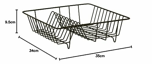 Axentia Ociekacz do naczyń - kratka ociekowa z drutu - stojak na naczynia czarny - kosz na naczynia 35 x 9,5 x 34 cm - ociekacz na talerze i sztućce - pomocnik kuchenny - obrazek 2
