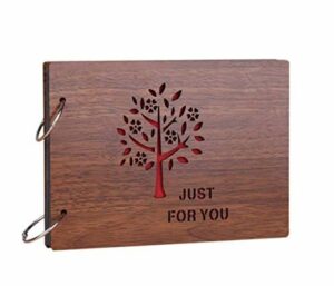 Album fotograficzny do scrapbookingu „zrób to sam” - styl vintage, z drewna, naklejka, pamiętnik, prezent urodzinowy, 8 cali