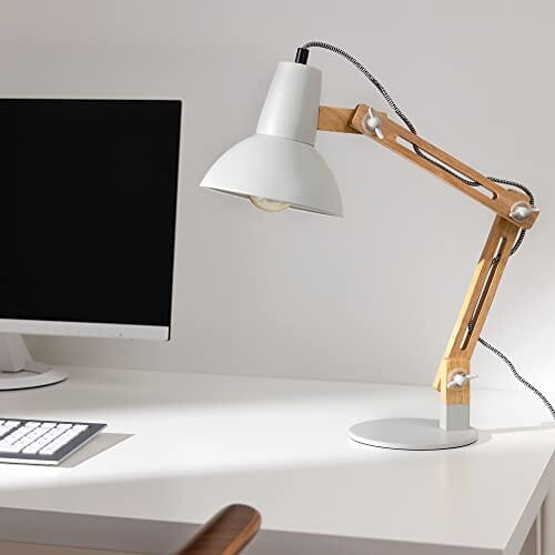 Lampa biurkowa drewniana z regulowanym ramieniem - styl retro (50 characters) - obrazek 6