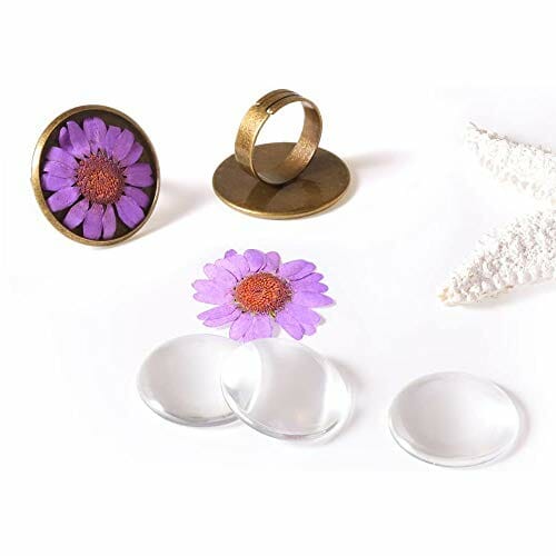 TSKDKIT 100 szt. przezroczyste szkło kaboszonowe 25 mm - szklane koraliki do biżuterii, płytki kopułowe, wazon - rękodzieło - obrazek 5