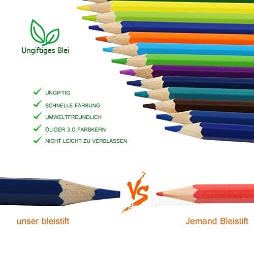 Nakeey - Profesjonalny zestaw 72 kredek do rysowania dla dorosłych, uczniów i dzieci - obrazek 7