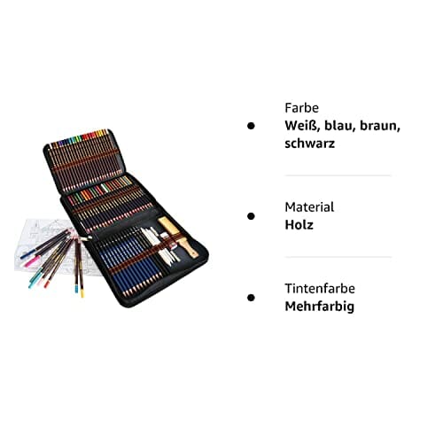 Kredki do rysowania - 72-częściowy zestaw artystyczny dla dzieci i dorosłych - obrazek 2