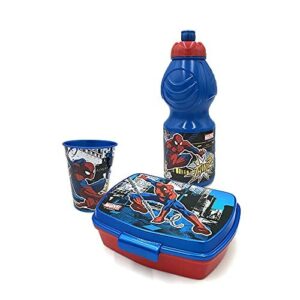Zestaw obiadowy Spiderman 400 ml - filiżanka, pojemnik, pudełko śniadaniowe do szkoły i przedszkola