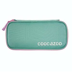 coocazoo PencilDenzel - piórnik z kieszenią na ekierkę geodezyjną, przegródką na plan lekcji i wyjmowanym uchwytem na długopisy - Springman, zielony, jeden rozmiar