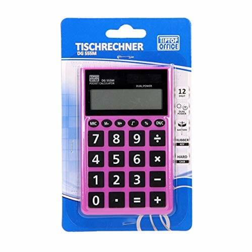 TTO kalkulator "DG-555M" 12-elementowy, Neon Mix - Kalkulator z neonowym wykończeniem, idealny do codziennego użytku. - obrazek 3