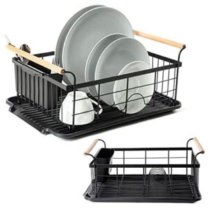 VILDE Suszarka do naczyń | Ociekacz na naczynia czarny | Idealny do kuchni | 42,5 x 29,5 x 19 cm