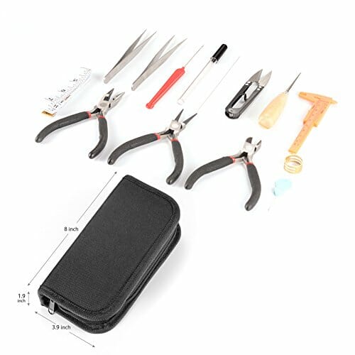 Zestaw narzędzi do produkcji biżuterii, 14 szt., etui, do naprawy biżu - obrazek 2