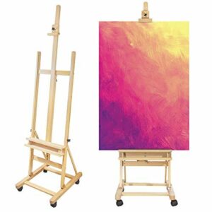 LOMOS Atelier Maler sztaluga „Pablo” z drewna - idealna do płótna do 130 cm, na kółkach