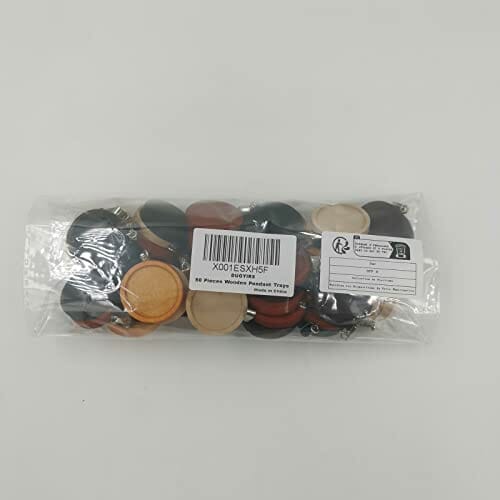 DUGIIRS 50 sztuk drewniane tace wiszące okrągły wisiorek cabochon base - obrazek 3