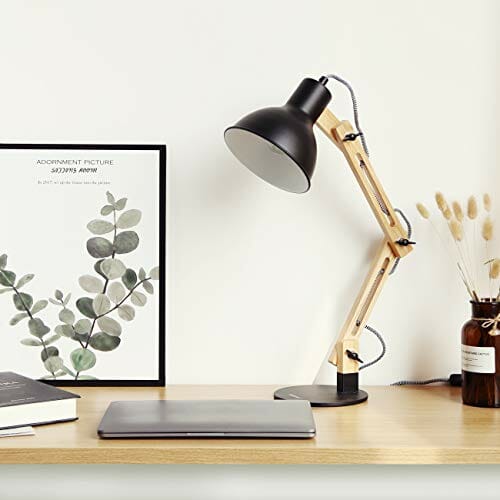 Lampka do czytania drewniana - czarna, regulowana, LED - obrazek 9