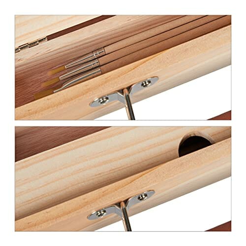 Walizka do malowania z zestawem akrylowym - 12 farb, sztaluga, płótna - obrazek 3