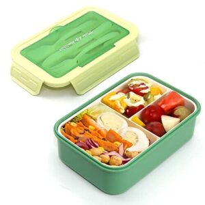 Pojemnik śniadaniowy dla dzieci z przegródkami, pudełko na lunch dla dzieci i dorosłych, 1400 ml, szczelny pojemnik z wyjmowaną przegródką, do przedszkola, szkoły, pracy, na wycieczki, nie zawiera BPA