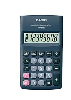 Casio HL-815L Kalkulator Kieszonkowy - Czarny, 11.8 x 7 x 1.8 cm: Wygodny i kompaktowy kalkulator dla Twoich potrzeb