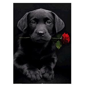 Zestaw do malowania diamentowego 5D - diamentowy obraz, częściowo wiertło labrador i różany kryształ, haft krzyżykowy - artykuły rzemieślnicze do salonu, dekoracja ścienna