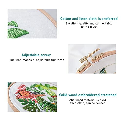 Zestaw startowy do haftowania dla początkujących - 5 sztuk, instrukcja, ramki, nić, narzędzia, dekoracja "zrób to sam" - obrazek 3