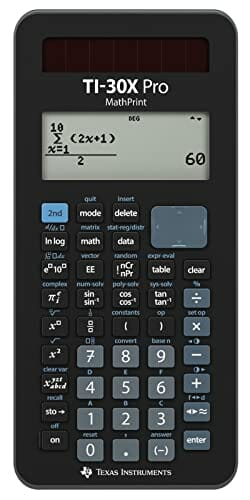 Texas Instruments Ti-30X Pro Mathprint Kalkulator, Czarny, 18.4 x 8 x