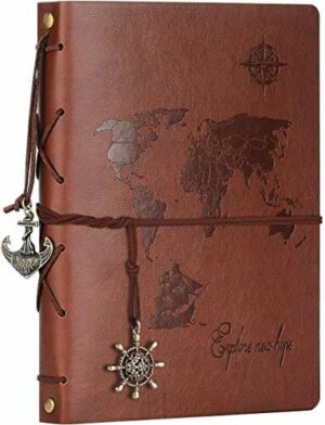 Album fotograficzny ZEEYUAN - skórzana fotoksiążka w stylu vintage z mapą świata - idealny prezent na Walentynki, urodziny i Boże Narodzenie dla par i przyjaciół