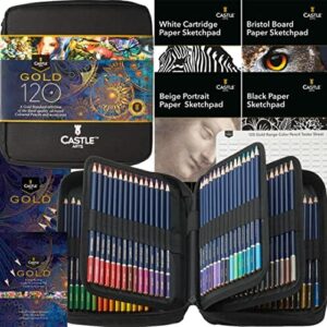 Castle Art Supplies Gold Standard zestaw 120 kredek do kolorowania z d