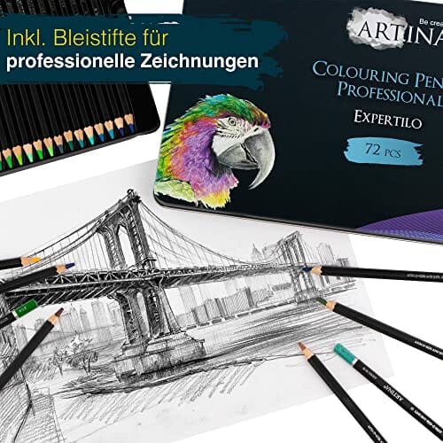 Artina Expertilo XL - zestaw 72 profesjonalnych kredek dla artystów do rysowania i malowania - obrazek 6