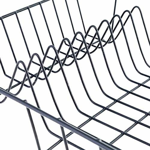 Axentia Ociekacz do naczyń - kratka ociekowa z drutu - stojak na naczynia czarny - kosz na naczynia 35 x 9,5 x 34 cm - ociekacz na talerze i sztućce - pomocnik kuchenny - obrazek 4