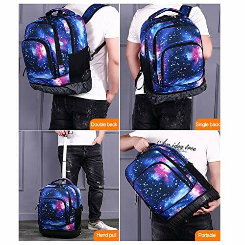 Torby Szkolne na Kółkach dla Chłopców Dziewcząt, Plecaki Dziecięce Ple - obrazek 2