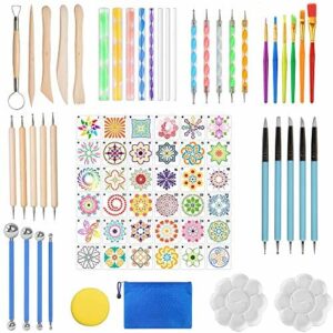 78 szt. zestawy do malowania mandali - zestaw narzędzi w kropki do samodzielnego tworzenia mandali - sztuka rękodzieła - zestaw do malowania skał i obrazów mandala - szablon mandala - zestaw narzędzi do punktowania - pręty akrylowe - narzędzia do paznokci ściennej