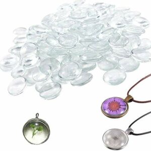TSKDKIT 100 szt. przezroczyste szkło kaboszonowe 25 mm - szklane koraliki do biżuterii, płytki kopułowe, wazon - rękodzieło