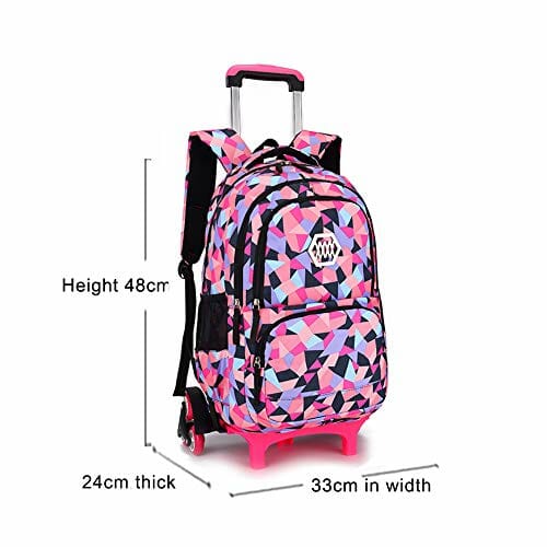 Dziewczęcy Plecak na Kółkach Urocza Tornister na Kółkach dla Uczniów S - obrazek 7