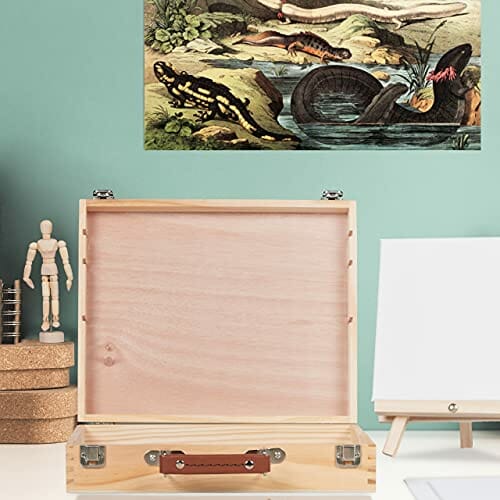 Walizka do malowania z zestawem akrylowym - 12 farb, sztaluga, płótna - obrazek 9