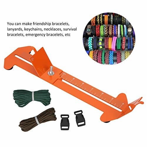 Zestaw do tworzenia bransoletek Jig urządzenie do tworzenia opasek na nadgarstek z 2 paracordami i 3 czarnymi klamrami do plecionki Paracord bransoletka DIY Knit Tool - obrazek 8