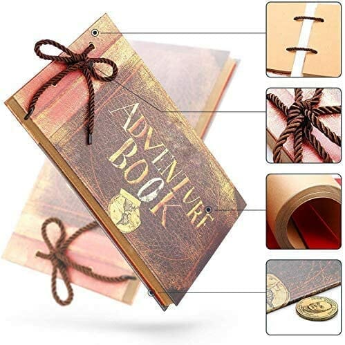 Album fotograficzny Scrapbook DIY Handmade Album Guestbook na Walentynki Ślub Urodziny Rocznica - Vienrose Nasza Księga Przygód z Bonus Gift Box - obrazek 4