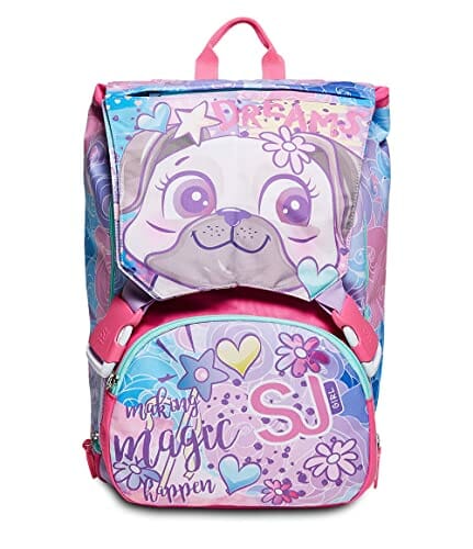 SJ GANG Rozszerzony plecak szkolny dla dziewczynki - Różowy, Wielu Zniknął, Maxi Capienza 28 lt, Flip System - Nowoczesny styl - obrazek 6