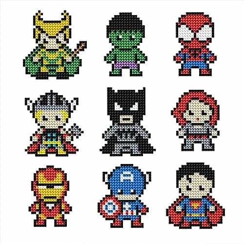 9 szt. superbohater diamentowy obraz XINBOHUI - dzieci malarstwo diamentowe 12 szt. bohater DIY postacie z kreskówek Encanto diamentowe malowanie naklejki wzory diamentowe zestawy do malowania dla - Kup teraz i stwórz własne dzieło sztuki diamentowej!