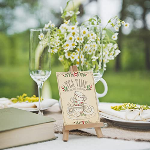 20 mini drewnianych sztalug - uchwyt na karty stołowe, uchwyt na zdjęcia (16 cm) - idealne na wesela, urodziny, chrzciny, Boże Narodzenie i imprezy - do majsterkowania, zdjęć, dekoracji stołu - obrazek 7