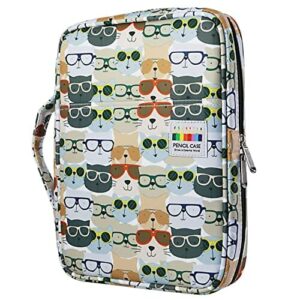 YOUSHARES Kolorowy piórnik z 166 przegródkami - organizer na długopisy, zamek błyskawiczny, idealny dla Prismacolor i długopisów żelowych (kotek)