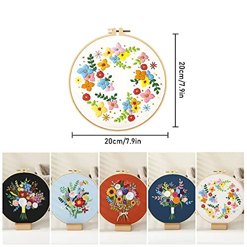 Zestaw startowy do haftowania dla początkujących - 5 sztuk, instrukcja, ramki, nić, narzędzia, dekoracja "zrób to sam" - obrazek 6