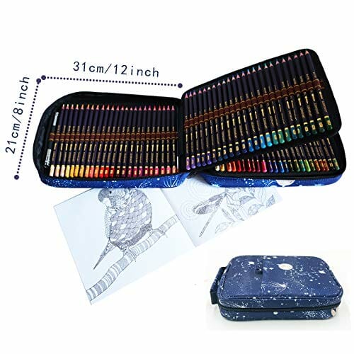 Zestaw 120 profesjonalnych kredek akwarelowych w etui na zamek błyskawiczny - obrazek 2