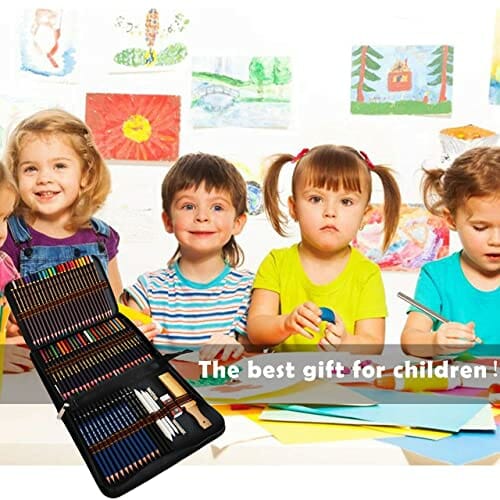 Kredki do rysowania - 72-częściowy zestaw artystyczny dla dzieci i dorosłych - obrazek 3