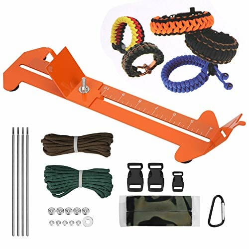 Zestaw do tworzenia bransoletek Jig urządzenie do tworzenia opasek na nadgarstek z 2 paracordami i 3 czarnymi klamrami do plecionki Paracord bransoletka DIY Knit Tool - obrazek 6