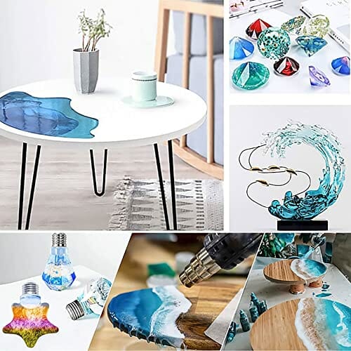 Zestaw do odlewania żywicy epoksydowej dla początkujących - 400 ml, proporcja 1:1, przezroczysta żywica epoksydowa z farbami, brokatem, do produkcji biżuterii i breloczków do kluczy | MULEVIP - obrazek 8