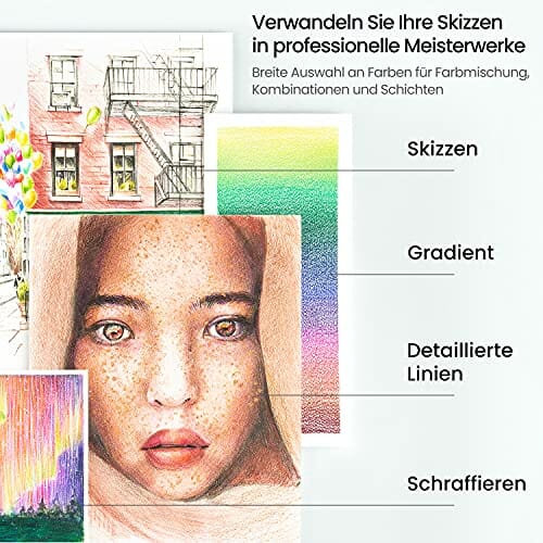 Arteza Kredki do kolorowania - Profesjonalny zestaw 72 kolorów w puszce - obrazek 3